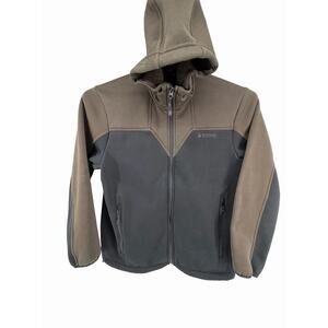 Alaskan Hardgear Mens L Hooded Softshell Jacket Brown Black Fleece Lined Duluth